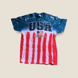 USA red white and blue tie dye